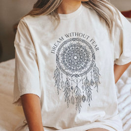 Camiseta Mandala de Capturador de Sonhos Citação Inspirador