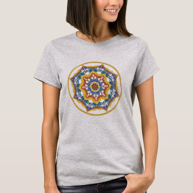 Camiseta Mandala de crochê da Jill (Frente)
