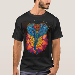 Camiseta Mandala de Elefante com um Lótus Místico