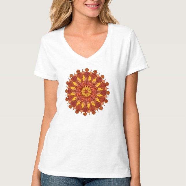 Camiseta Mandala de Flor de Laranja (Frente)