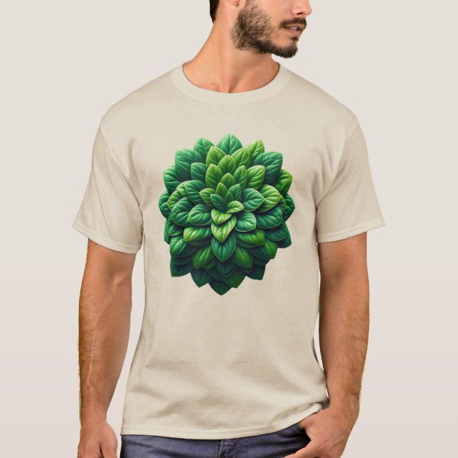 Camiseta Mandala de Folhas em Aglomerado (Frente)