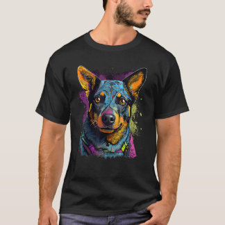Camiseta Mandala de Geometria do Blue Heeler Australian Cat