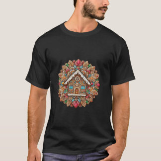 Camiseta Mandala de Natal com Gingercake House Long Slee