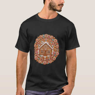 Camiseta Mandala de Natal com Gingercake House Long Slee