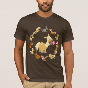 Camiseta Mandala de Pôneis de Desenho Animado Fofa
