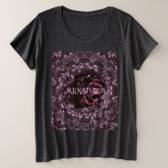 Camiseta Mandala de Rosa  (Frente do Design)