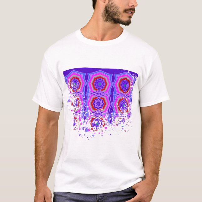 Camiseta Mandala dentelles géométriques colorées (Frente)