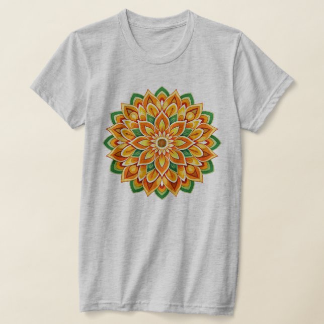 Camiseta Mandala / Design de Flor (Postura )