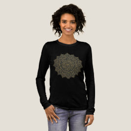Camiseta Mandala Dourada e marinho