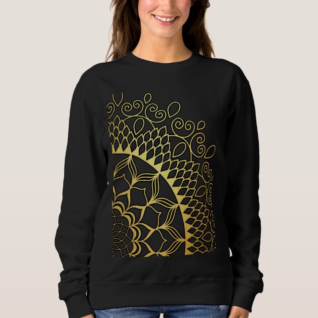 Camiseta Mandala Dourada e preta (Frente)