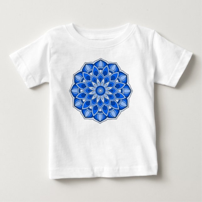 Camiseta Mandala em azul (Frente)