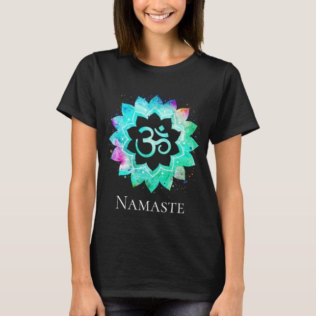 Camiseta Mandala espiritual da flor de Lotus do símbolo de (Frente)