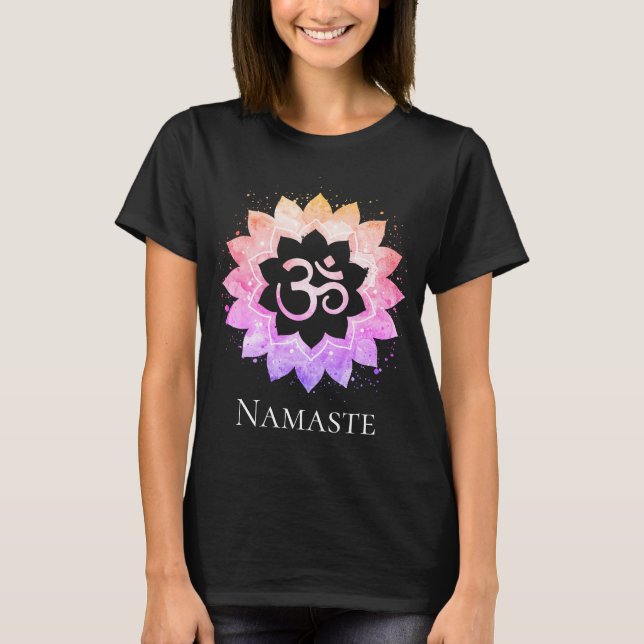 Camiseta Mandala espiritual da flor de Lotus do símbolo de (Frente)