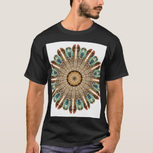 Camiseta Mandala Feather Watercolor: Design de rendas natur
