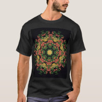 Mandala Floral: vermelha, vindima amarela.