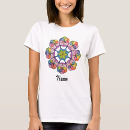 Camiseta Mandala Geométrica Desenhada em Lápis Colorida Per