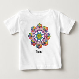 Camiseta Mandala Geométrica Desenhada em Lápis Colorida Per