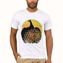 Mandala gravou abóbora com a lua de outono