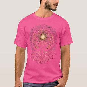 Camiseta Mandala Lotus Unalome Árvore Lua Vida