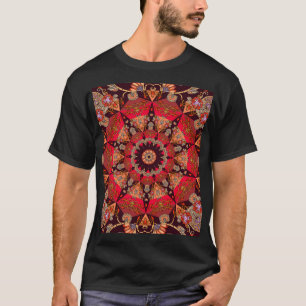 Camiseta Mandala luxuosa, perfeita, floral estrelado.