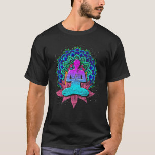 Camiseta Mandala Namaste Yogi Budista Flor de Lótus Colorid