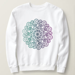 Camiseta Mandala ombre floral roxo moderno