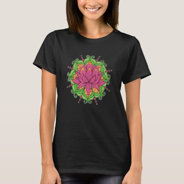 Camiseta Mandala Pilates Flower Blossom Spiritual Yoga Lotu (Frente)