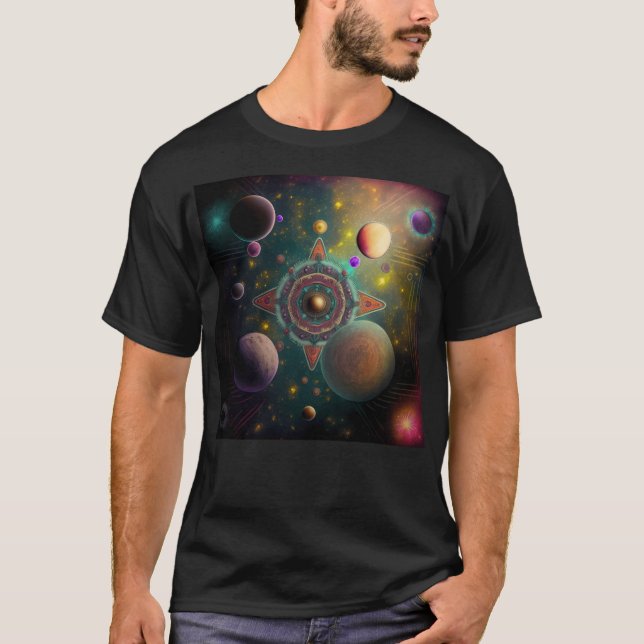 Camiseta Mandala Psicodélico No Universo (Frente)