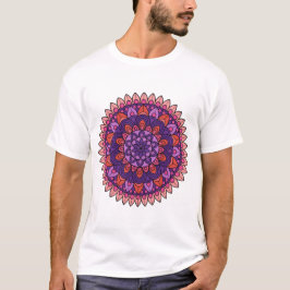 Camiseta Mandala roxa e rosa
