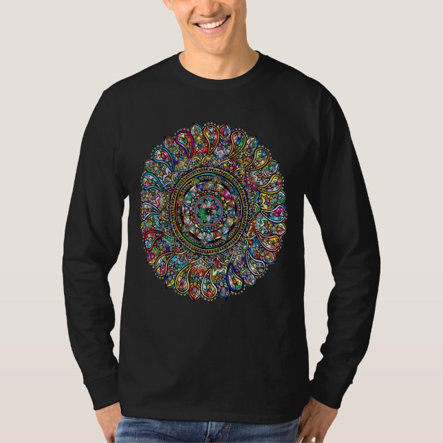 Camiseta Mandala Sacred Geometry Prana Yoga Mantra Om (Frente)