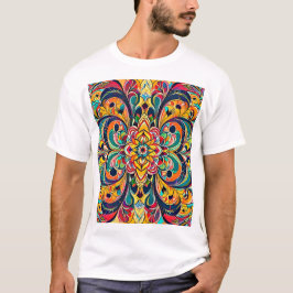 Camiseta Mandala Sinfonia de Cores – Floral Psicodélico Ous
