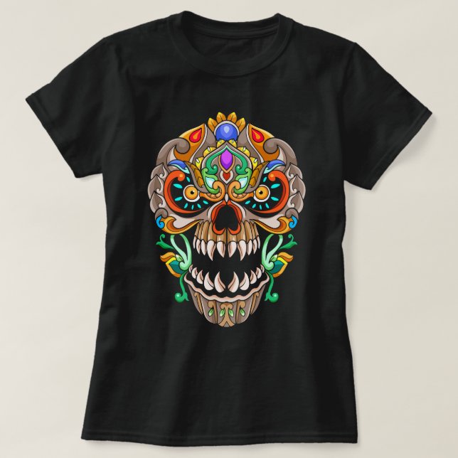 Camiseta Mandala Skull (Frente do Design)