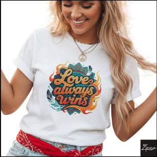Camiseta Mandala Tribal Geométrica O Amor Sempre Vence