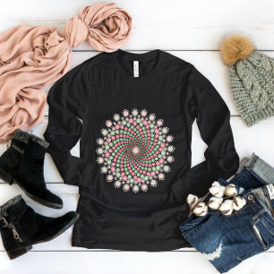 Camiseta Mandala Verde e Rosa