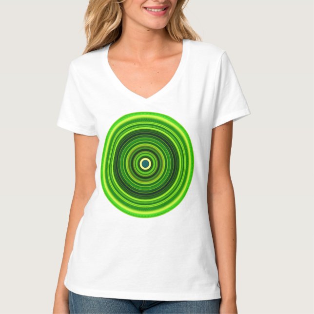 Camiseta Mandala Verde Geomagnética (Frente)