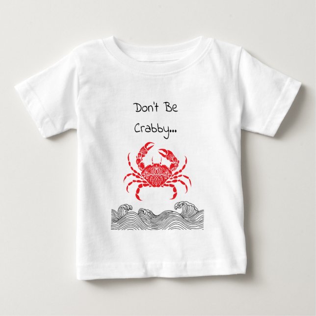 Camiseta Mandala Vermelha Caranguejo e Ondas (Frente)