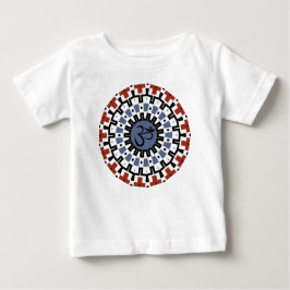 Camiseta Mandala Yoga Om Blue Rust Caleidoscópio
