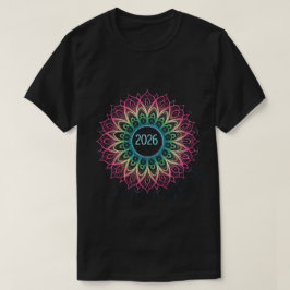 Camiseta Mandalala Fractal Psicodélico de 2026 com Neon