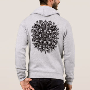Camiseta Mandalas de Cogumelos Psikedélicos Preto e Branco