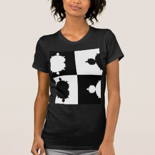 Camiseta Mandelbrot preto e branco
