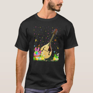 Camiseta Mandolin Bunny Easter Ovo Hunt Mandolin Páscoa Su