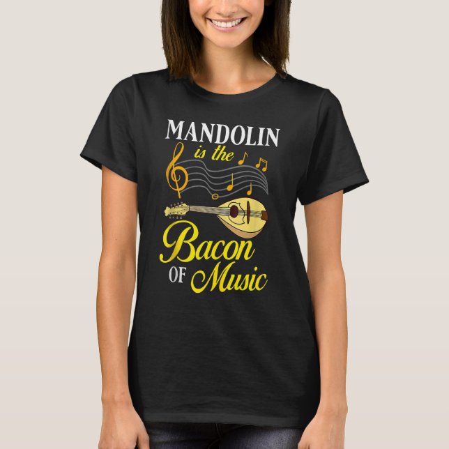 Camiseta Mandolin Instrumento Music Player Lição Inicial T (Frente)