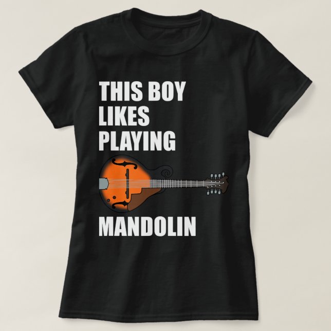 Camiseta Mandolin Lover Este Rapaz Gosta De Mandolin Funny  (Frente do Design)
