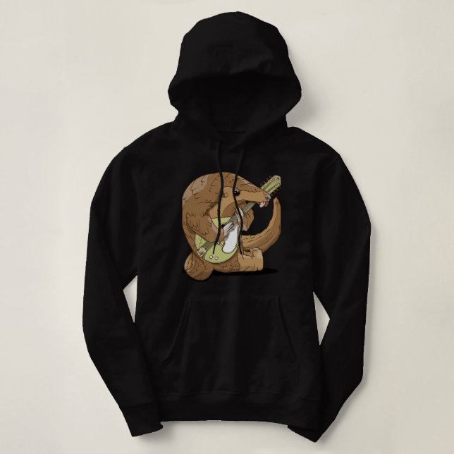 Camiseta Mandolin Lover Pangolin tocando Mandolin (Frente do Design)