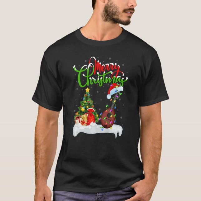 Camiseta Mandolin Music  Xmas Decorations Mandolin Christma (Frente)