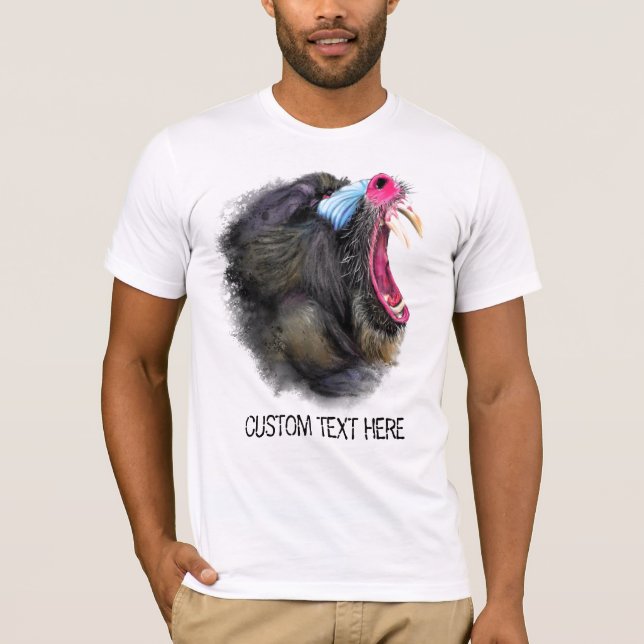 Camiseta Mandrill De Coleção De Desenho Animal - Adicionar  (Frente)