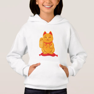 Camiseta Maneki Neko Dourado Cat, Símbolo de Riqueza