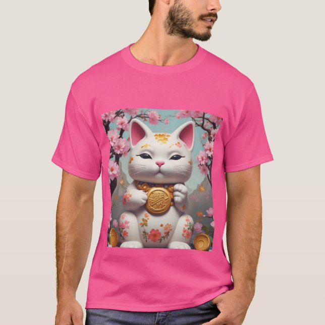 Camiseta Maneki Neko Fortune Cat Boa Sorte (Frente)