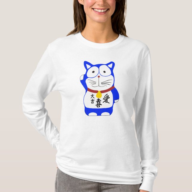 Camiseta Maneki Neko - gato afortunado japonês (Frente)