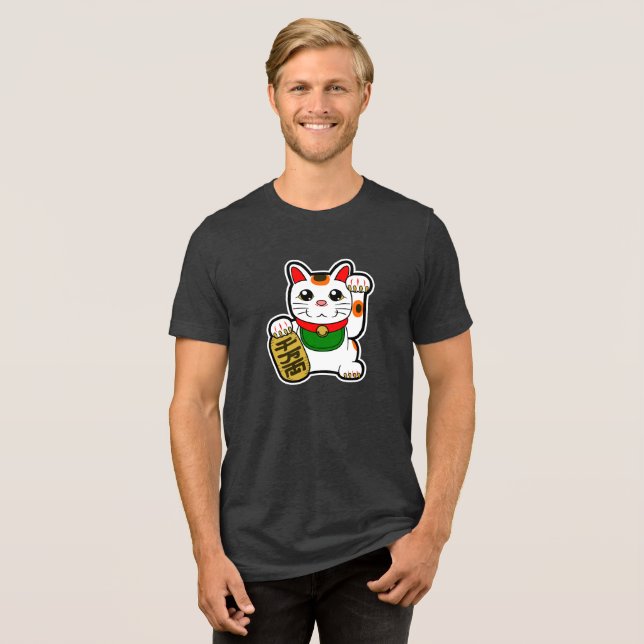 Camiseta Maneki Neko: Gato Sortudo (Frente Completa)